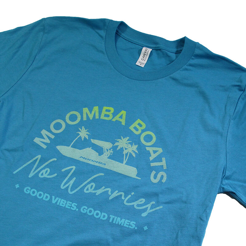 Moomba No Worries Tee - Aqua - CLEARANCE