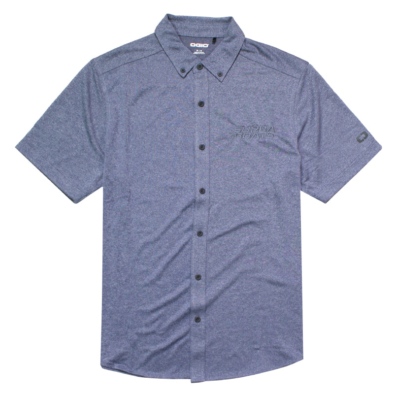 Supra OGIO Full-Button Polo - Navy Heather