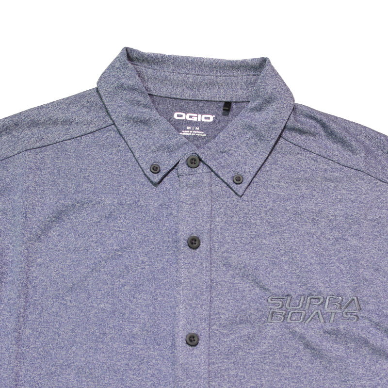 Supra OGIO Full-Button Polo - Navy Heather