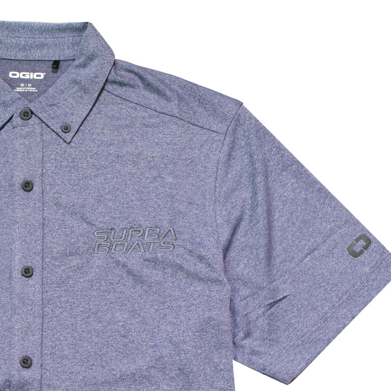 Supra OGIO Full-Button Polo - Navy Heather