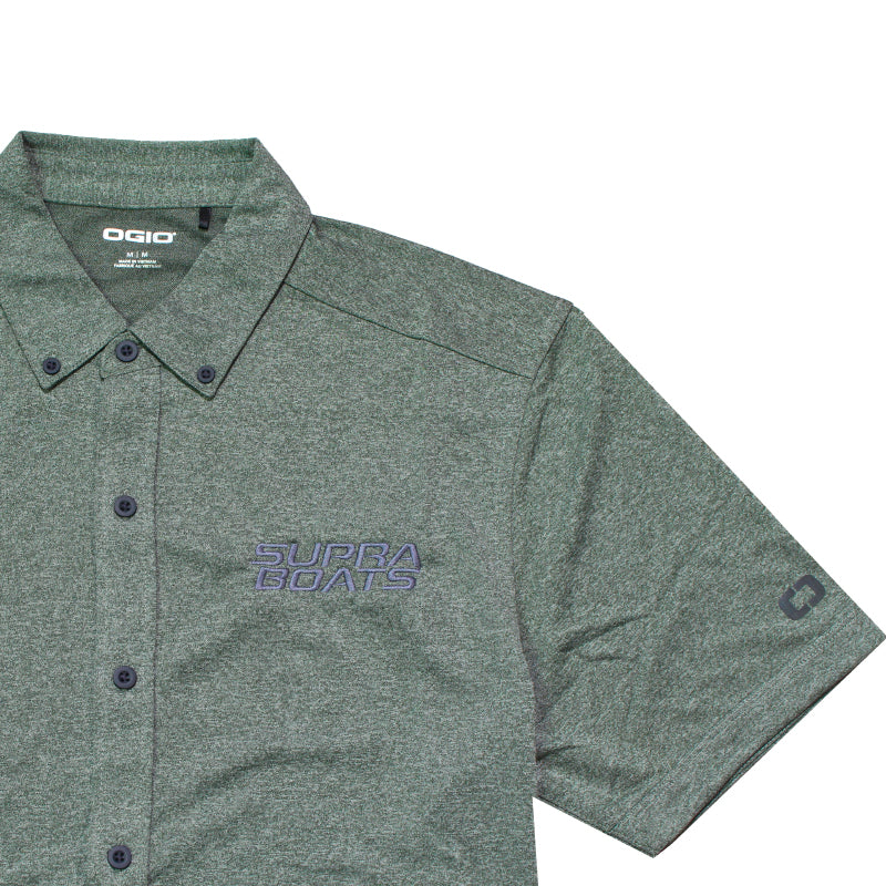 Supra OGIO Full-Button Polo - Drive Green Heather - CLEARANCE