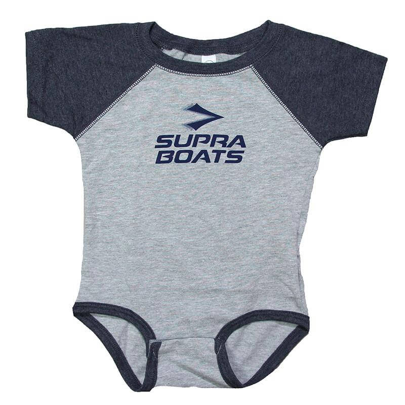 Supra Infant Baseball Onesie - Grey | Navy - CLEARANCE