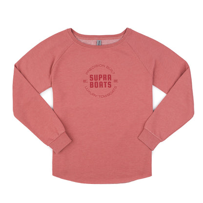 Supra Women's Wave Wash Crewneck Sweatshirt - Dusty Rose - CLEARANCE
