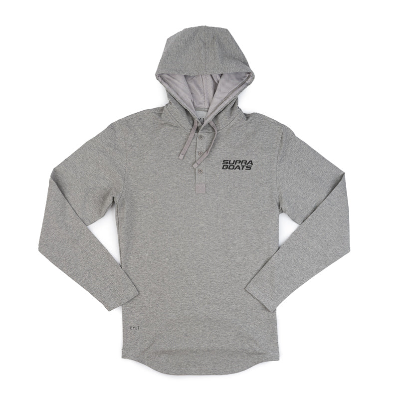 Supra BYLT Drop Cut Lux Hooded Henley - Heather Grey