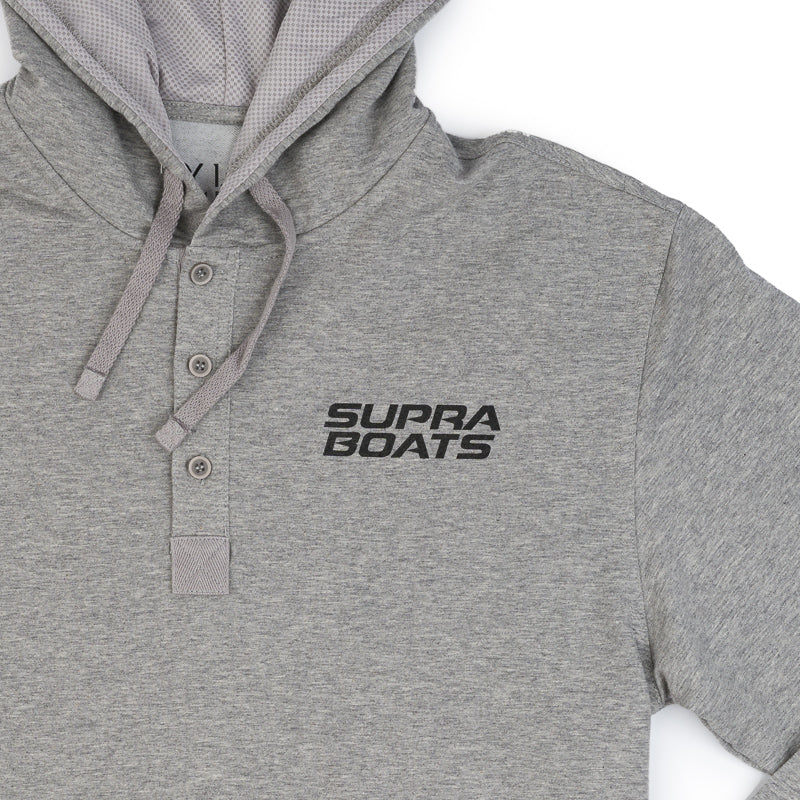 Supra BYLT Drop Cut Lux Hooded Henley - Heather Grey