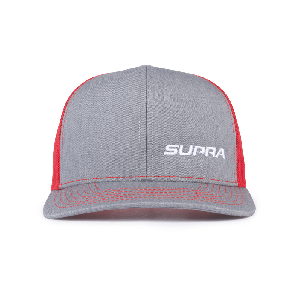 Supra Pacific Trucker Cap - Heather Grey / Red