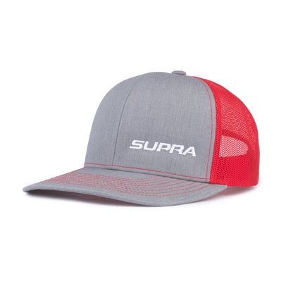 Supra Pacific Trucker Cap - Heather Grey / Red