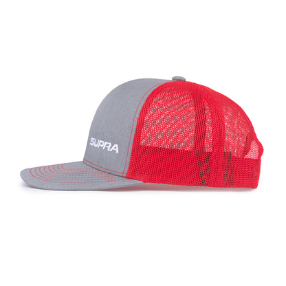Supra Pacific Trucker Cap - Heather Grey / Red