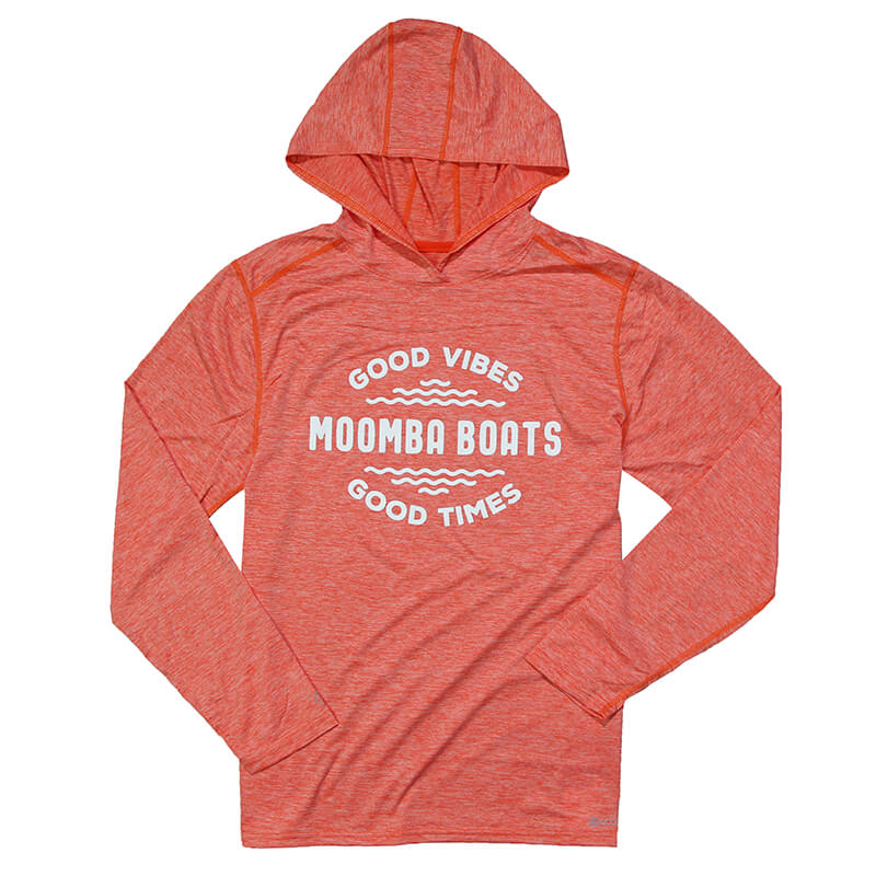 Moomba Cool Core LS Hooded Tee - Orange Heather