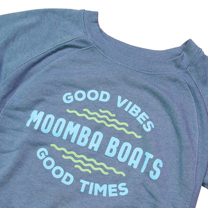 Moomba Women's Angel Fleece Crew Sweatshirt - Stonewash Blue - CLEARANCE